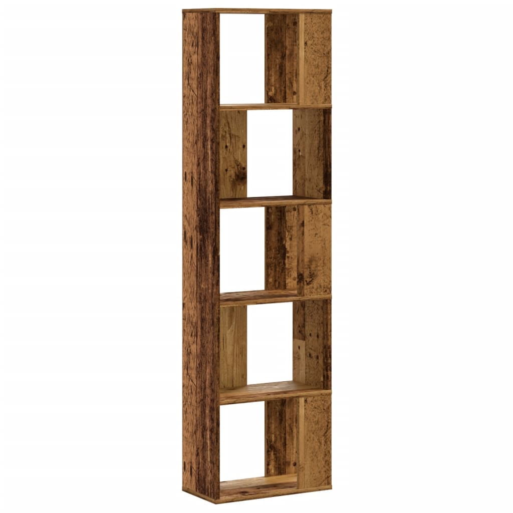 vidaXL Bookcase 5-Tier Old Wood 45x23,5x162,5 cm Engineered Wood
