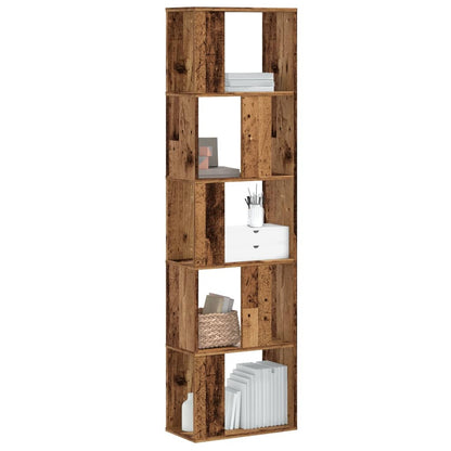 vidaXL Bookcase 5-Tier Old Wood 45x23,5x162,5 cm Engineered Wood