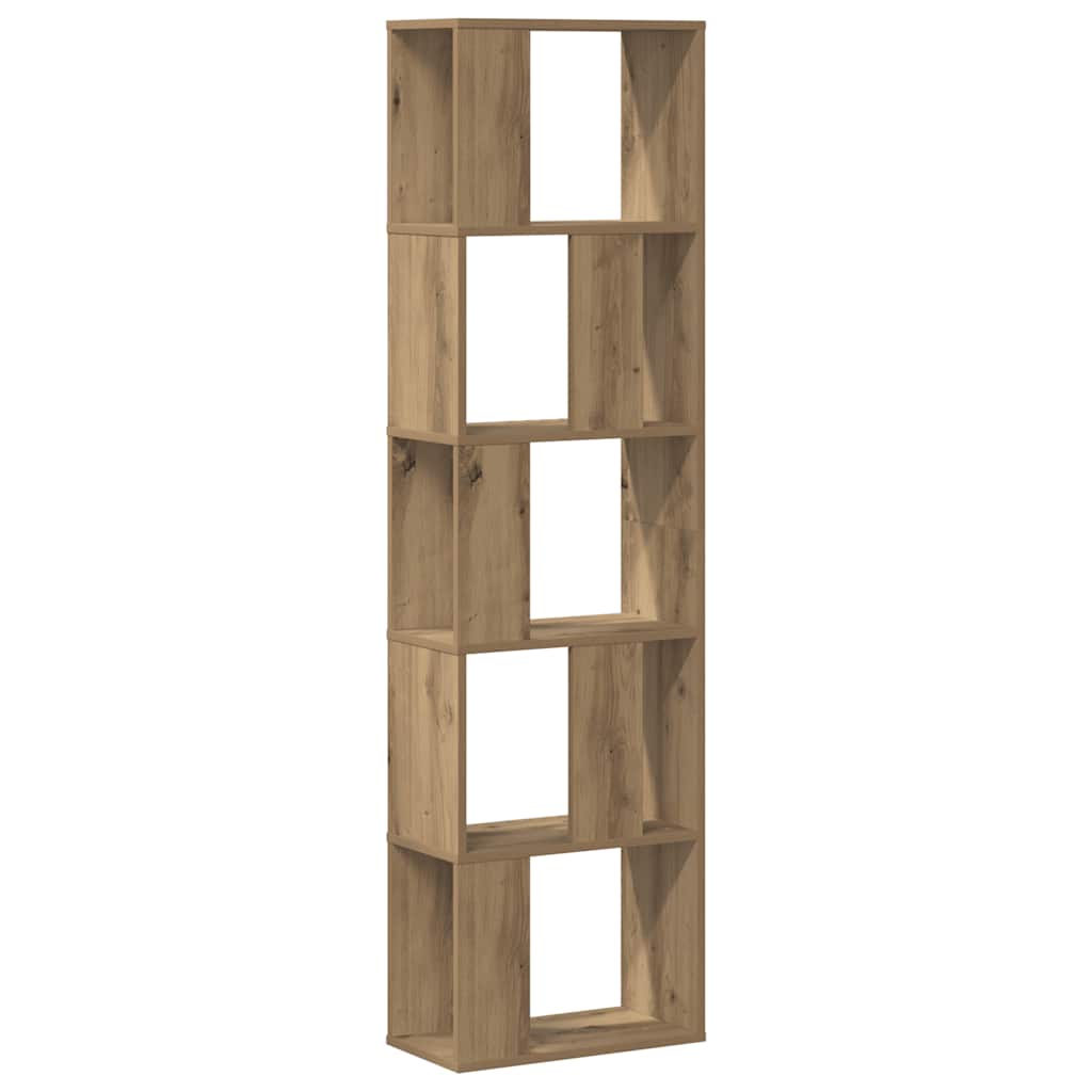 vidaXL Bookcase 5-Tier Artisian Oak 45x23,5x162,5 cm Engineered Wood