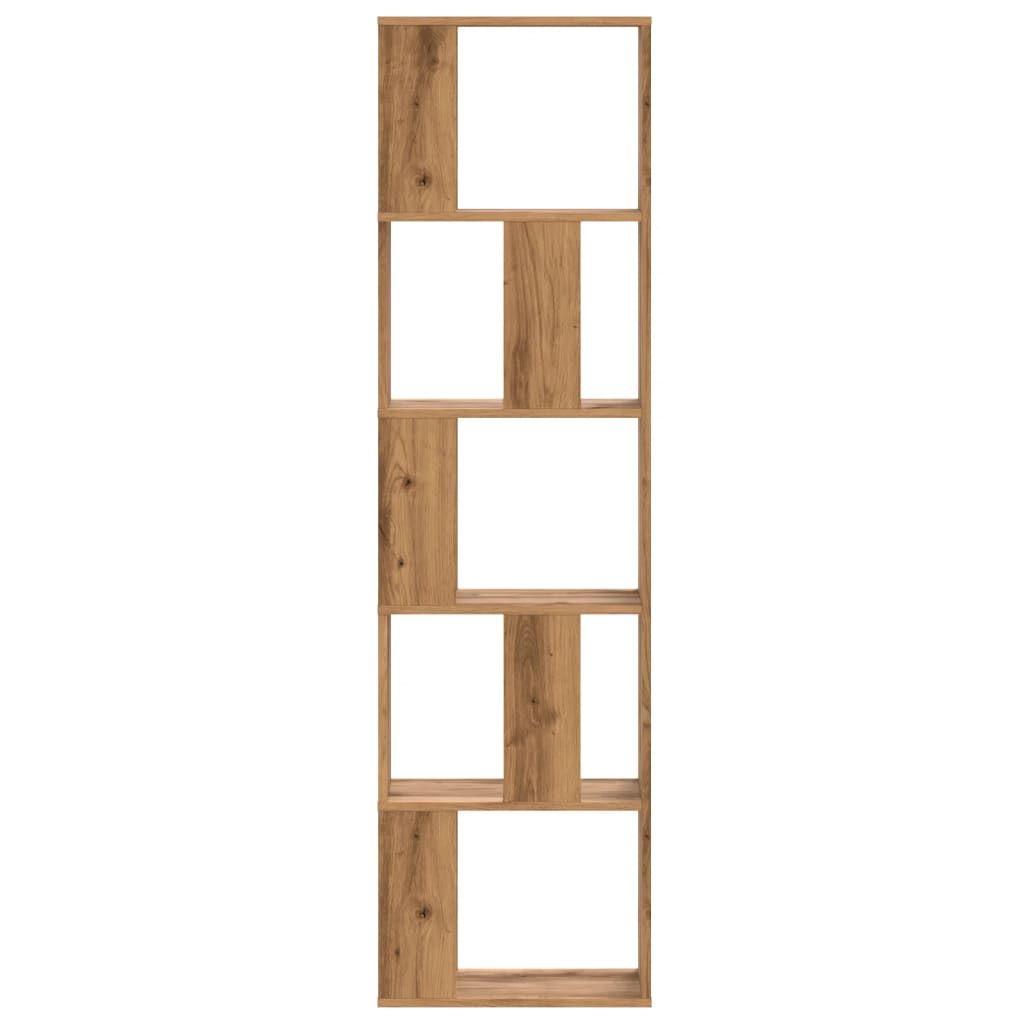 vidaXL Bookcase 5-Tier Artisian Oak 45x23.5x162.5 cm Engineered Wood