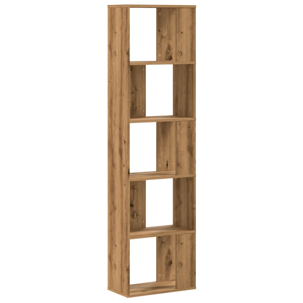 vidaXL Bookcase 5-Tier Artisian Oak 45x23.5x162.5 cm Engineered Wood