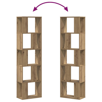 vidaXL Bookcase 5-Tier Artisian Oak 45x23,5x162,5 cm Engineered Wood