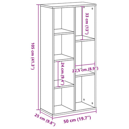 vidaXL Bookcase Old Wood 50x25x105 cm Engineered Wood