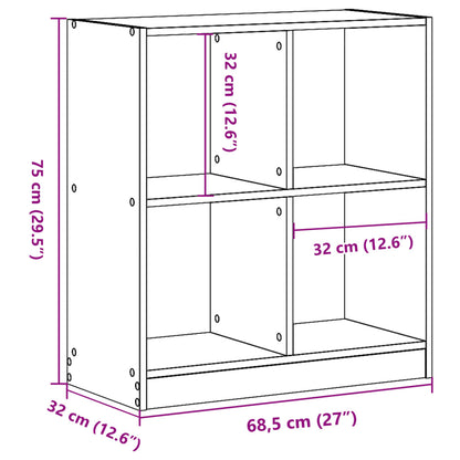 vidaXL Bookcase Sonoma Oak 68.5x32x75 cm Engineered Wood