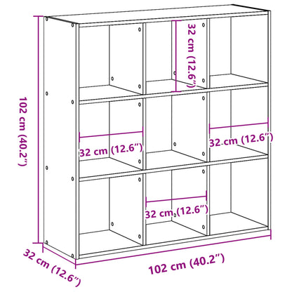 vidaXL Bookcase White 102x32x102 cm Engineered Wood