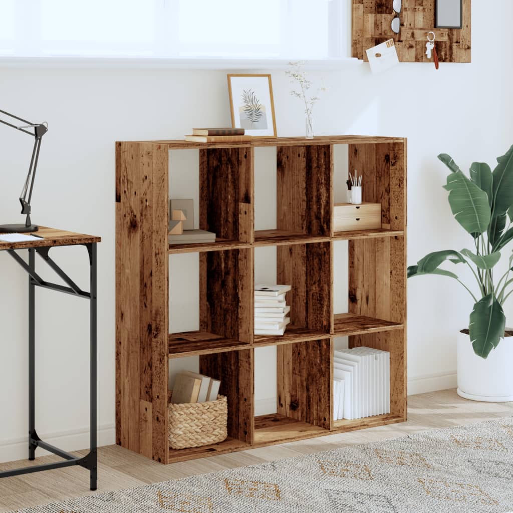 vidaXL Bookcase Old Wood 102x32x102 cm Engineered Wood