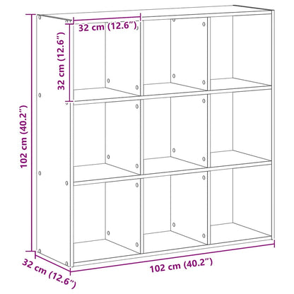 vidaXL Bookcase Artisian Oak 102x32x102 cm Engineered Wood
