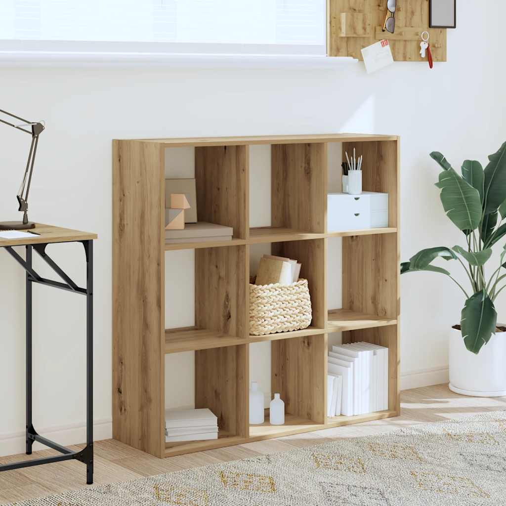 vidaXL Bookcase Artisian Oak 102x32x102 cm Engineered Wood