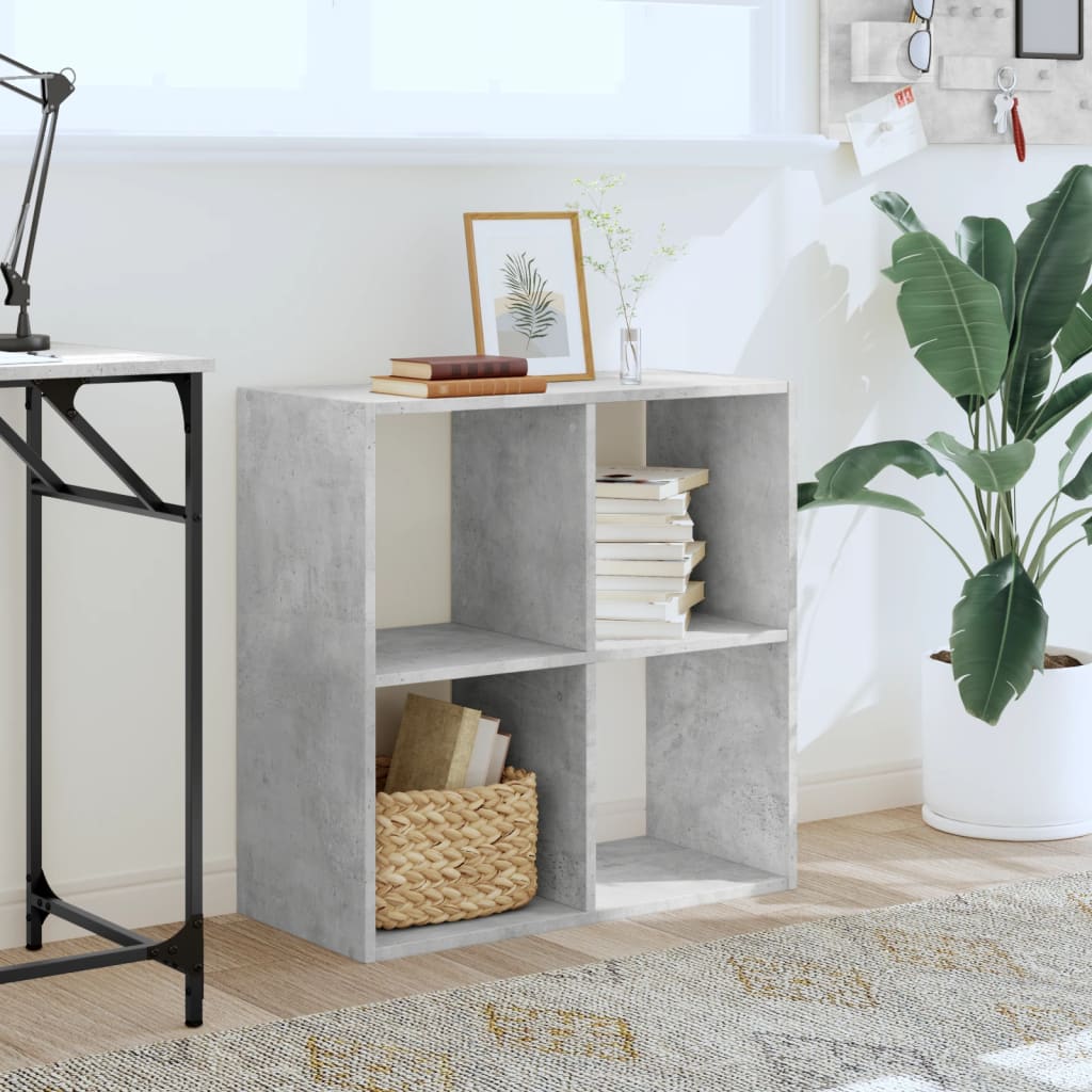 vidaXL Bookcase Concrete Grey 68,5x32x68,5 cm Engineered Wood