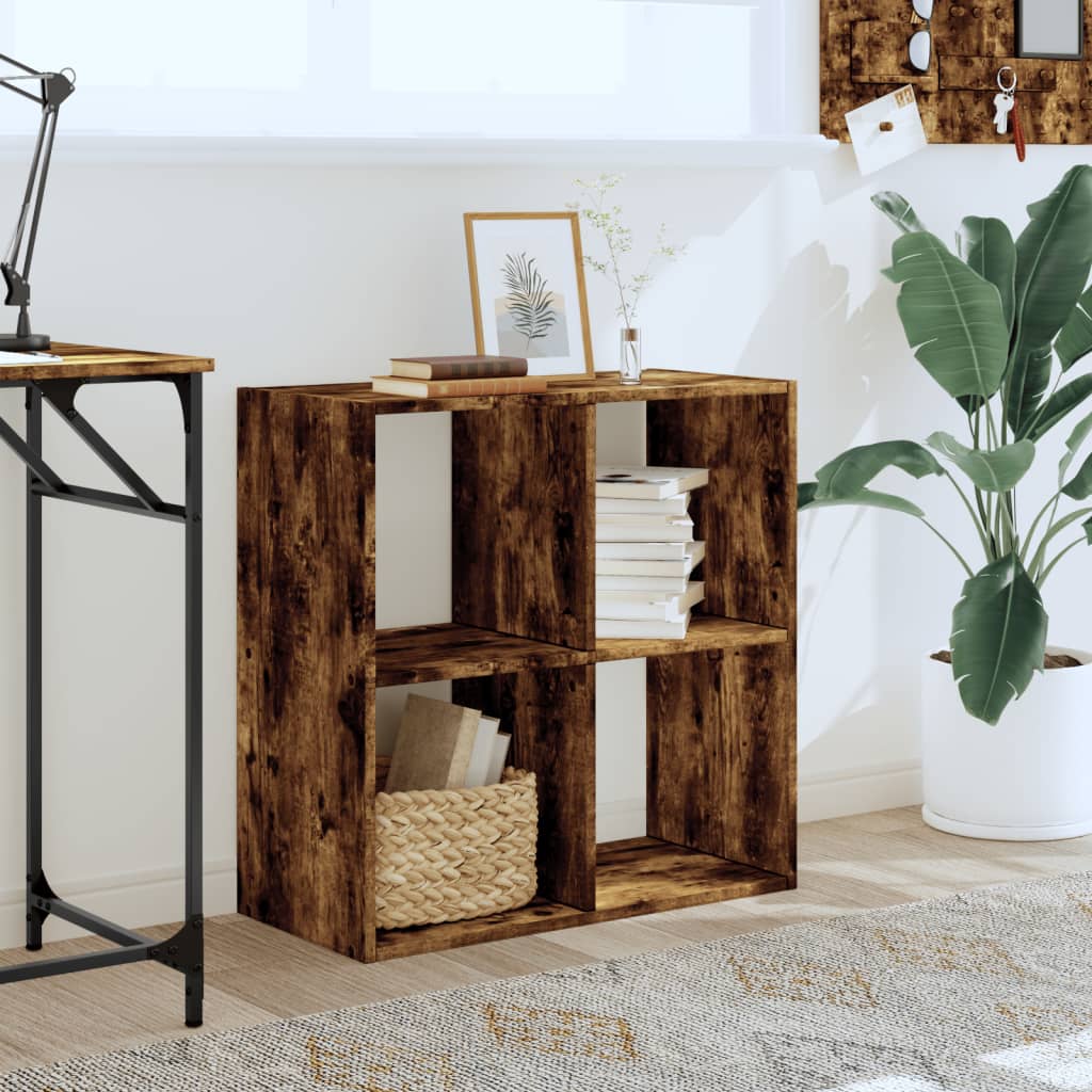 vidaXL Bookcase Smoked Oak 68,5x32x68,5 cm Engineered Wood