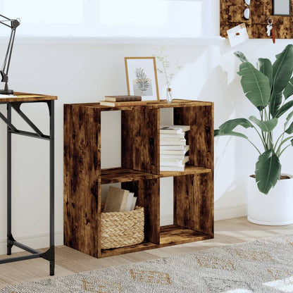 vidaXL Bookcase Smoked Oak 68,5x32x68,5 cm Engineered Wood