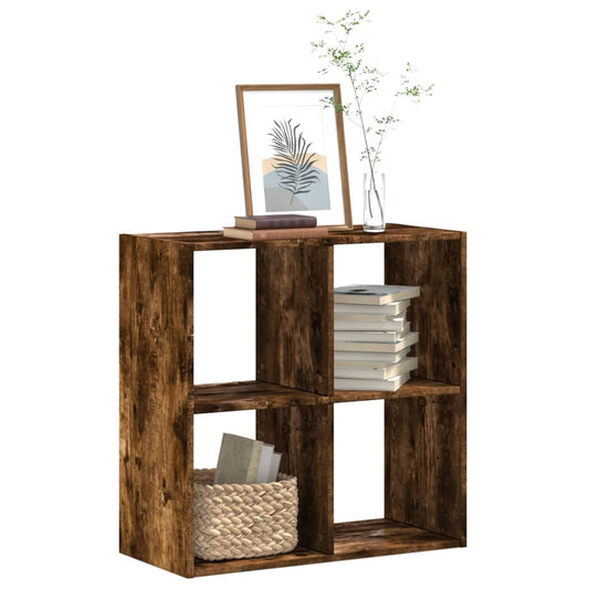 vidaXL Bookcase Smoked Oak 68,5x32x68,5 cm Engineered Wood