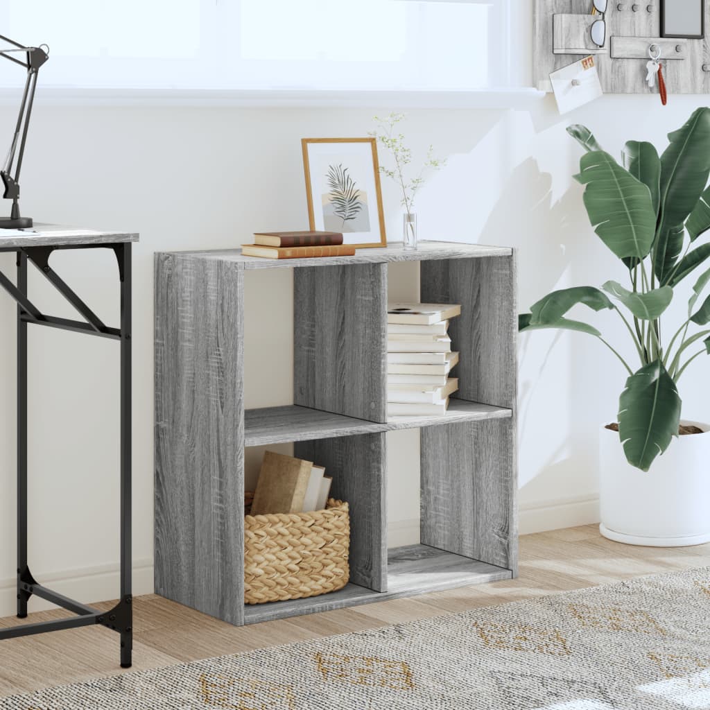 vidaXL Bookcase Grey Sonoma 68,5x32x68,5 cm Engineered Wood