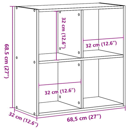 vidaXL Bookcase Grey Sonoma 68,5x32x68,5 cm Engineered Wood