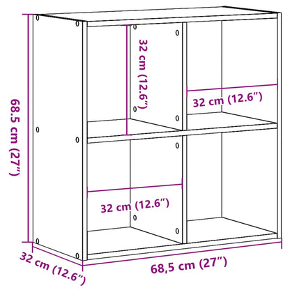 vidaXL Bookcase Brown Oak 68,5x32x68,5 cm Engineered Wood