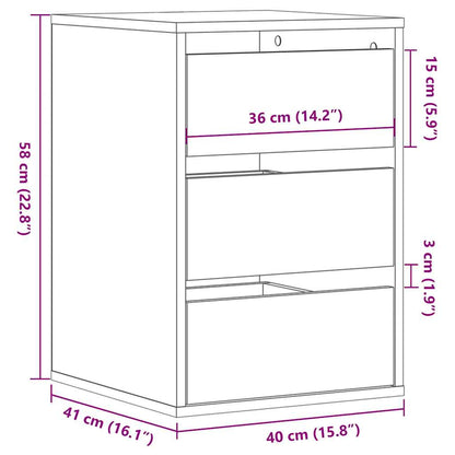vidaXL Corner Chest of Drawers Sonoma Oak 40x41x58 cm Engineered Wood