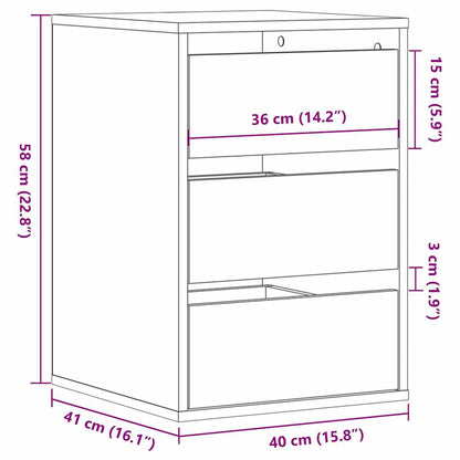 vidaXL Corner Chest of Drawers Smoked Oak 40x41x58 cm Engineered Wood