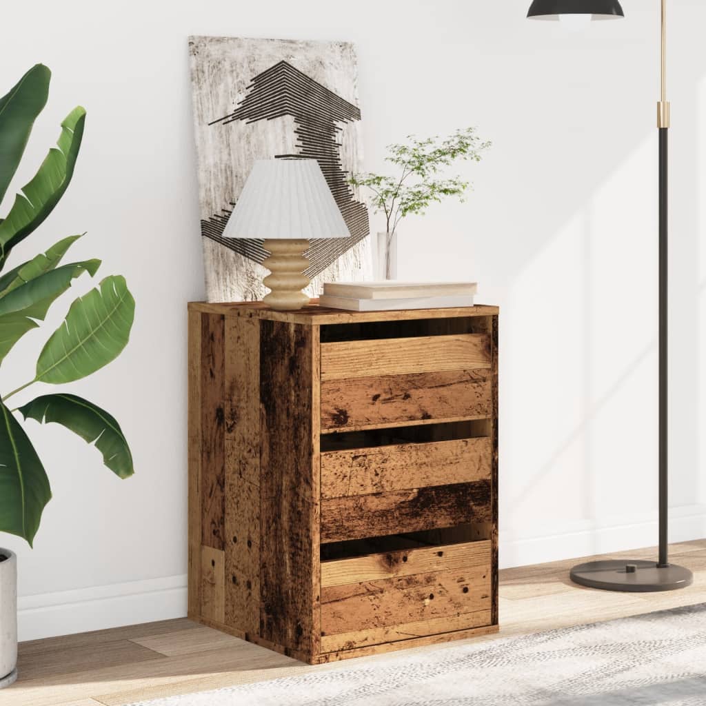 vidaXL Corner Chest of Drawers Old Wood 40x41x58 cm Engineered Wood