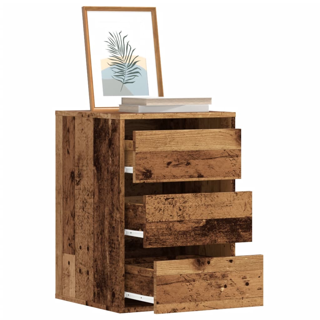 vidaXL Corner Chest of Drawers Old Wood 40x41x58 cm Engineered Wood