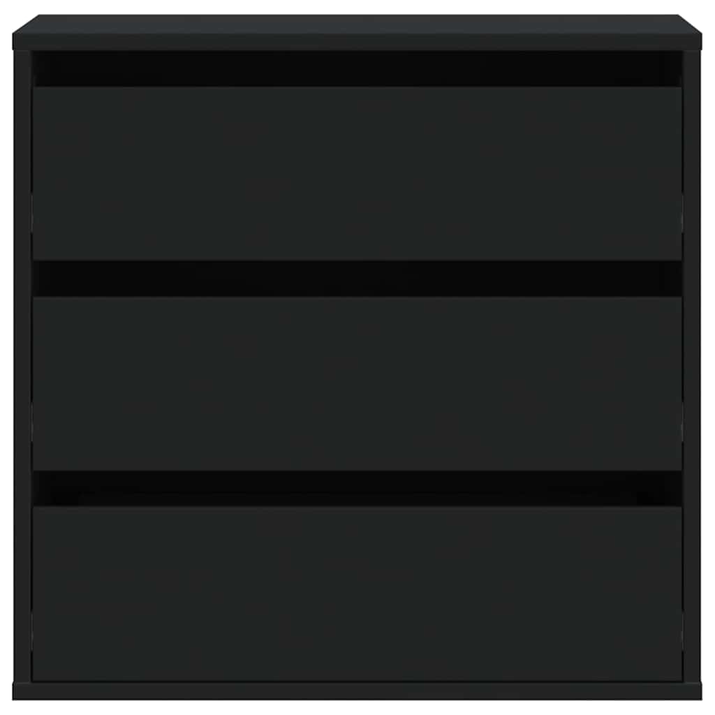 vidaXL Corner Chest of Drawers Black 60x41x58 cm Engineered Wood