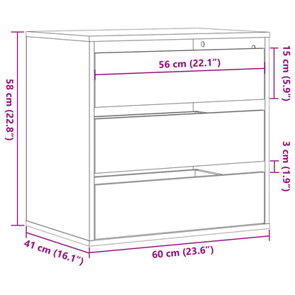 vidaXL Corner Chest of Drawers Old Wood 60x41x58 cm Engineered Wood