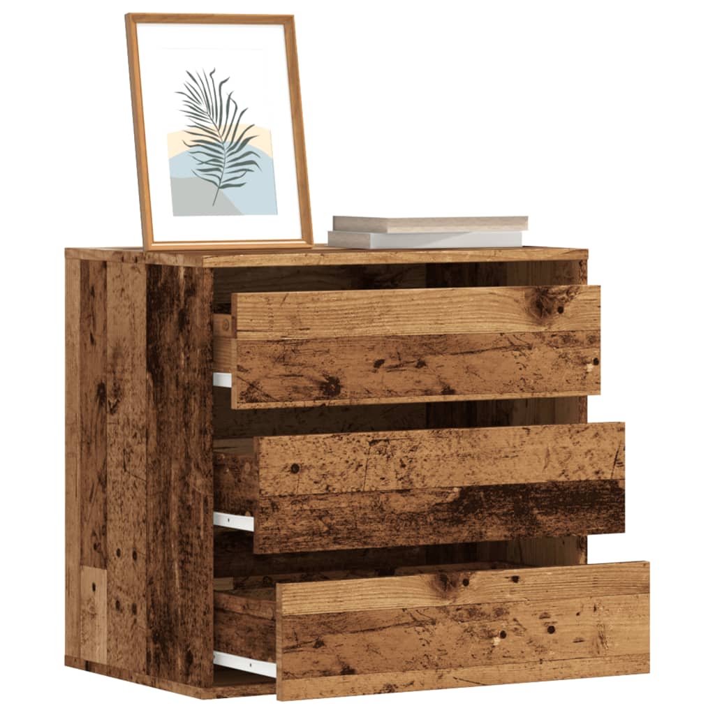 vidaXL Corner Chest of Drawers Old Wood 60x41x58 cm Engineered Wood