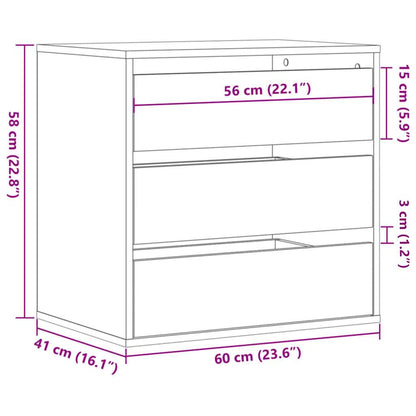 vidaXL Corner Chest of Drawers Artisian Oak 60x41x58 cm Engineered Wood