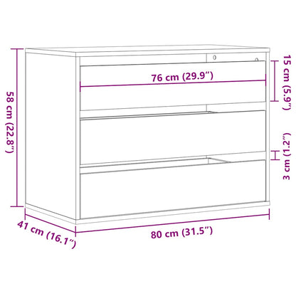 vidaXL Corner Chest of Drawers White 80x41x58 cm Engineered Wood