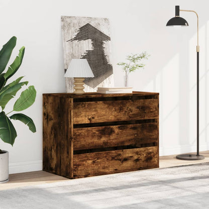 vidaXL Corner Chest of Drawers Smoked Oak 80x41x58 cm Engineered Wood