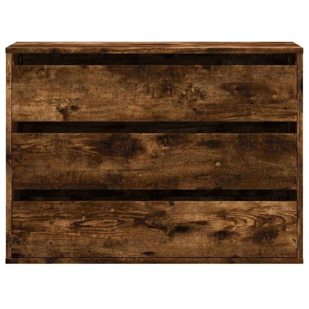 vidaXL Corner Chest of Drawers Smoked Oak 80x41x58 cm Engineered Wood