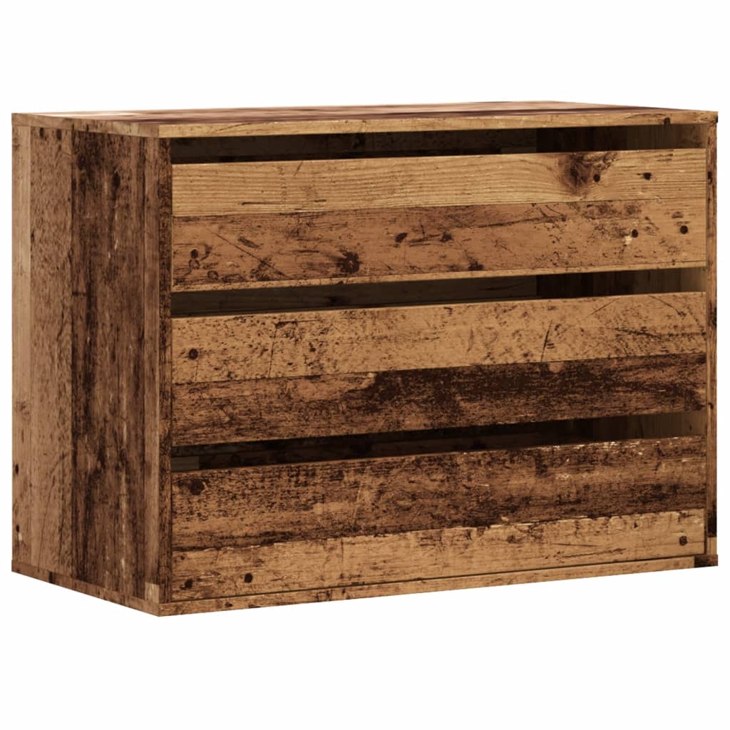 vidaXL Corner Chest of Drawers Old Wood 80x41x58 cm Engineered Wood