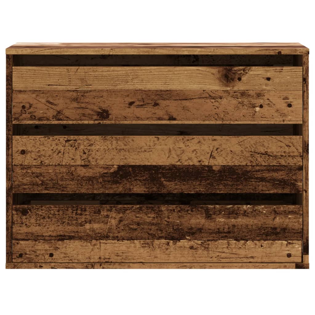 vidaXL Corner Chest of Drawers Old Wood 80x41x58 cm Engineered Wood