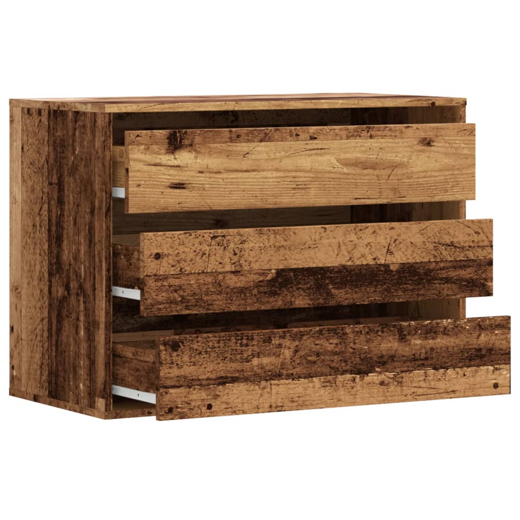 vidaXL Corner Chest of Drawers Old Wood 80x41x58 cm Engineered Wood