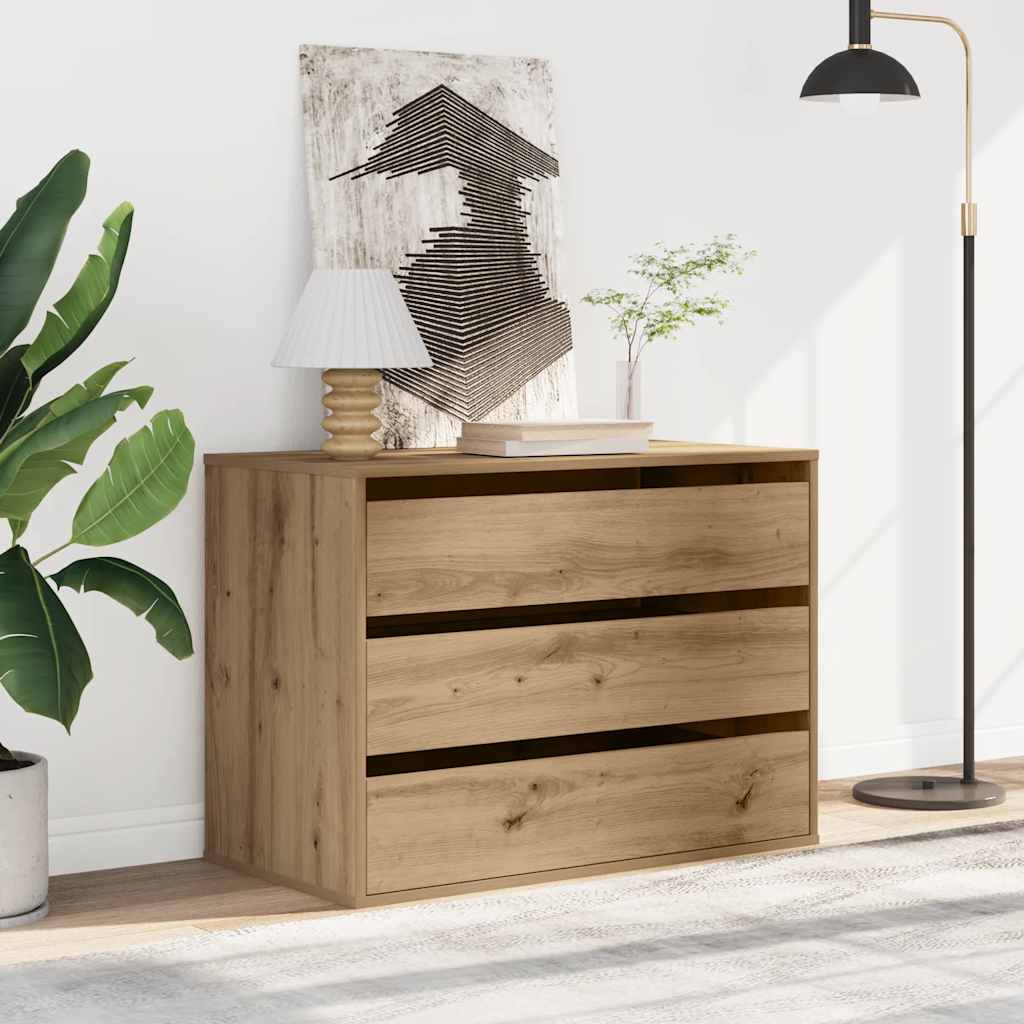 vidaXL Corner Chest of Drawers Artisian Oak 80x41x58 cm Engineered Wood