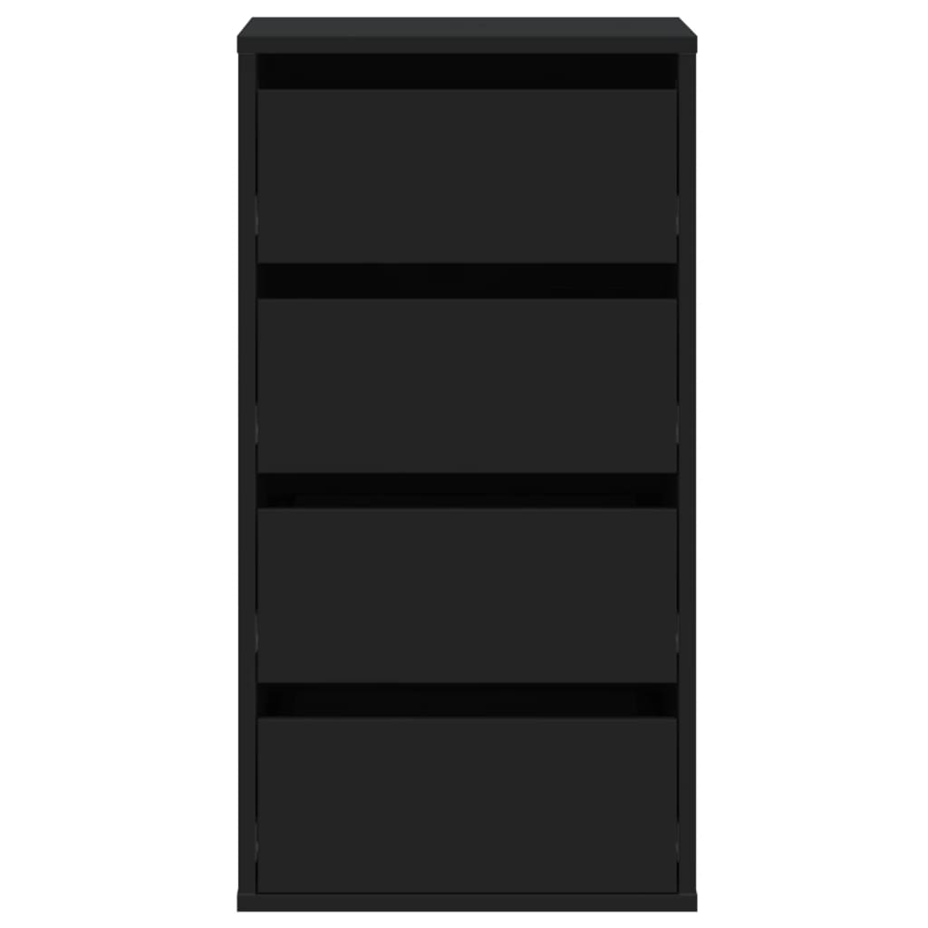 vidaXL Corner Chest of Drawers Black 40x41x76 cm Engineered Wood