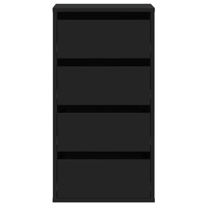 vidaXL Corner Chest of Drawers Black 40x41x76 cm Engineered Wood