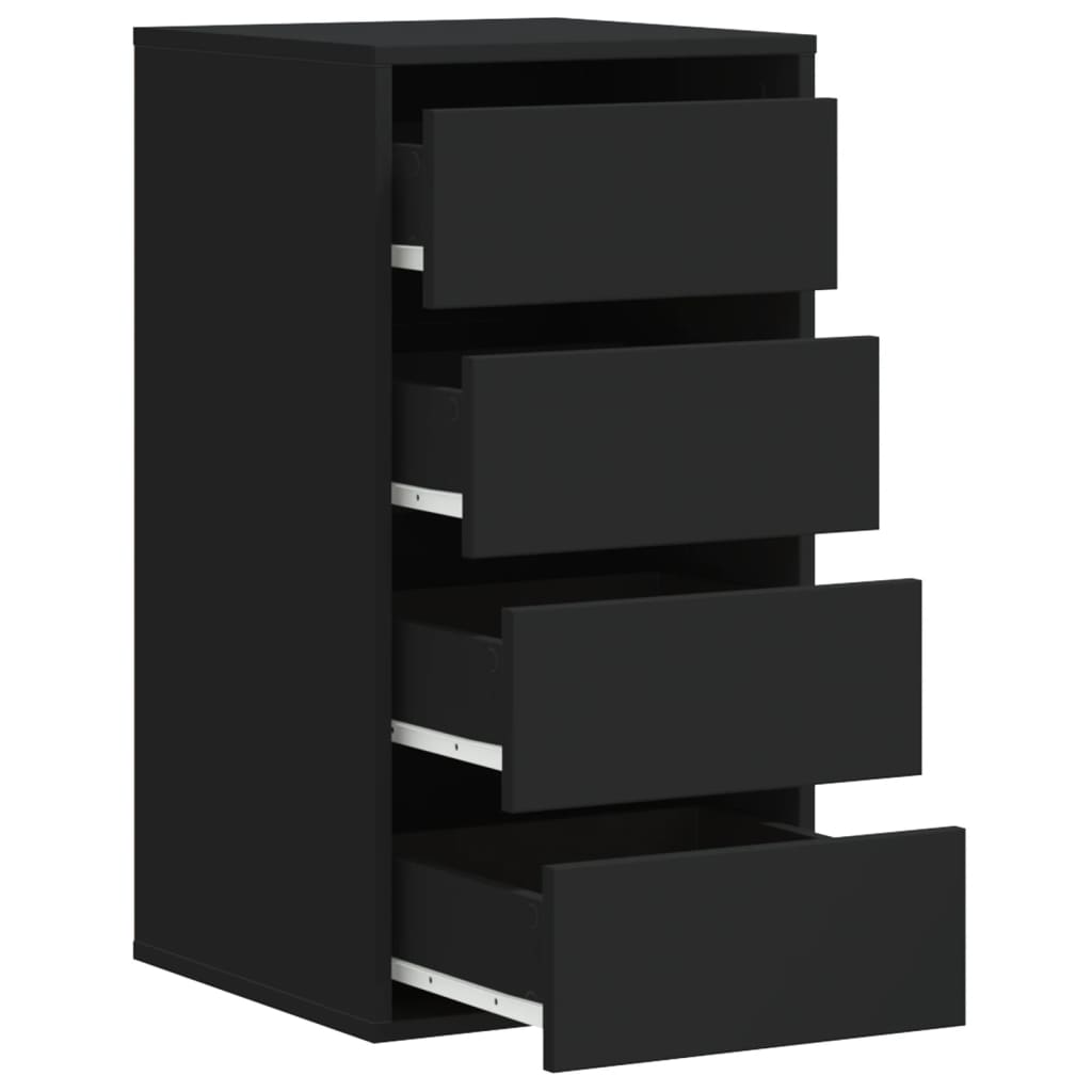 vidaXL Corner Chest of Drawers Black 40x41x76 cm Engineered Wood