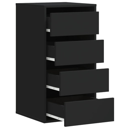 vidaXL Corner Chest of Drawers Black 40x41x76 cm Engineered Wood