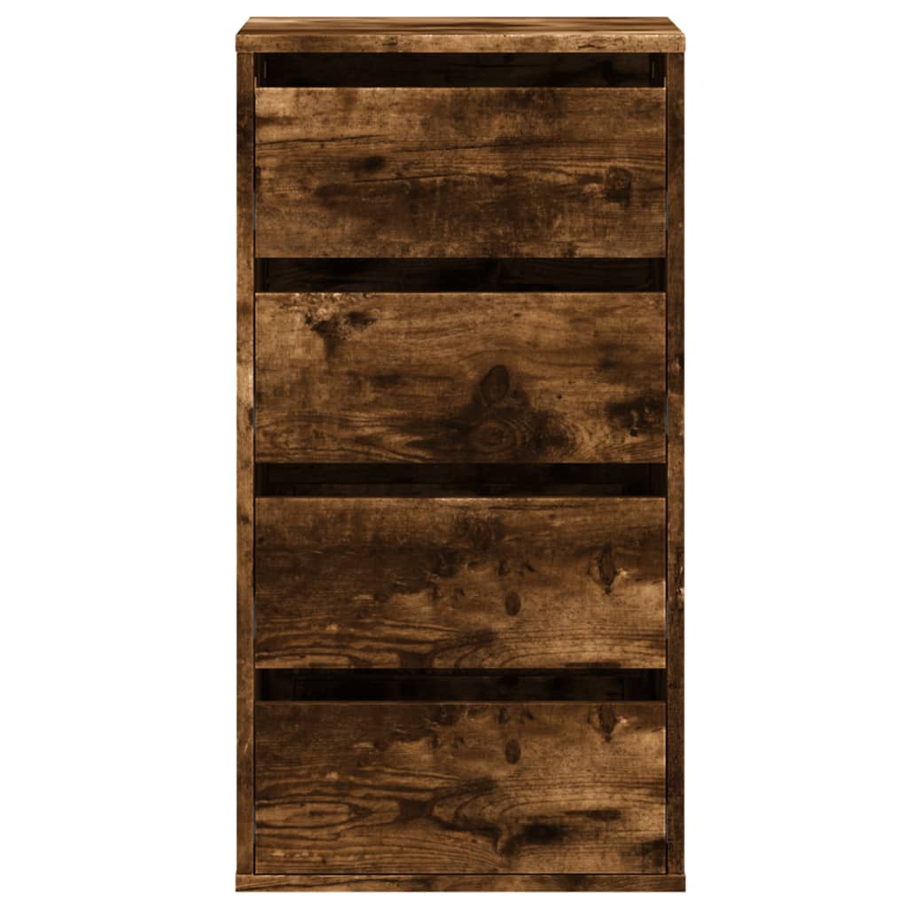 vidaXL Corner Chest of Drawers Smoked Oak 40x41x76 cm Engineered Wood