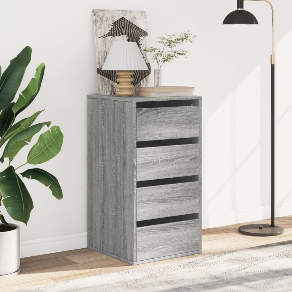 vidaXL Corner Chest of Drawers Grey Sonoma 40x41x76 cm Engineered Wood