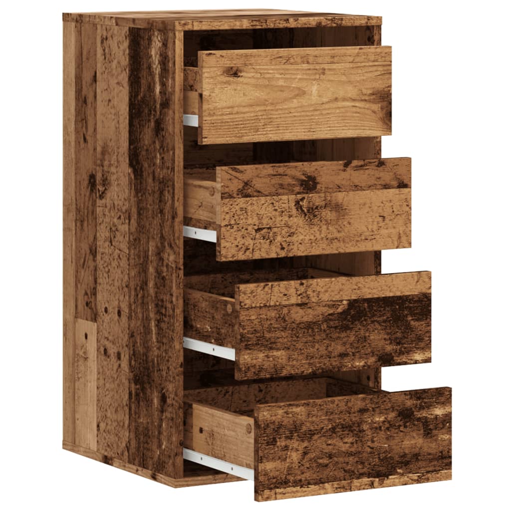 vidaXL Corner Chest of Drawers Old Wood 40x41x76 cm Engineered Wood