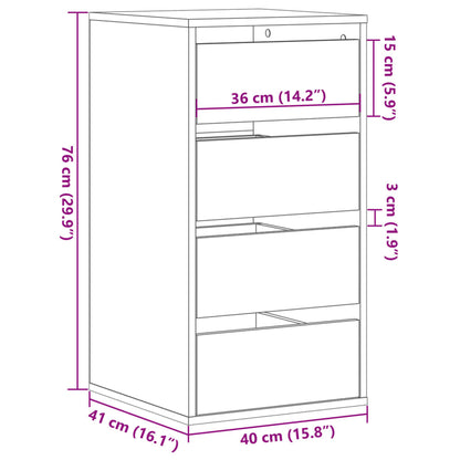 vidaXL Corner Chest of Drawers Old Wood 40x41x76 cm Engineered Wood