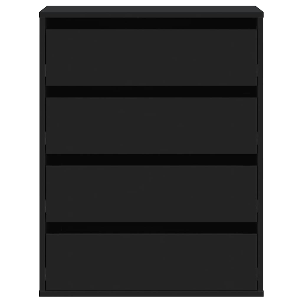 vidaXL Corner Chest of Drawers Black 60x41x76 cm Engineered Wood