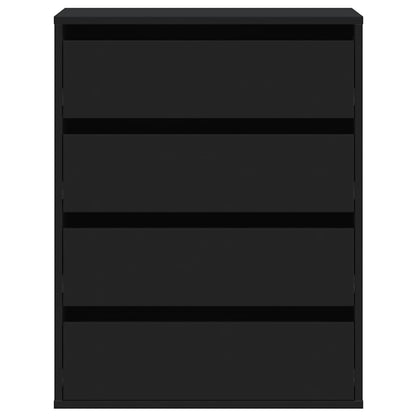 vidaXL Corner Chest of Drawers Black 60x41x76 cm Engineered Wood