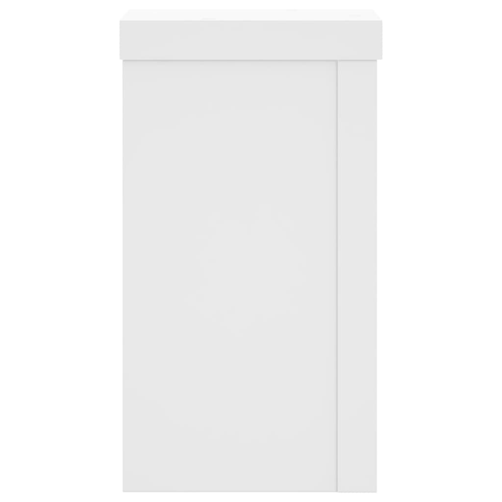 vidaXL Plant Stands 2 pcs White 10x10x18 cm Engineered Wood