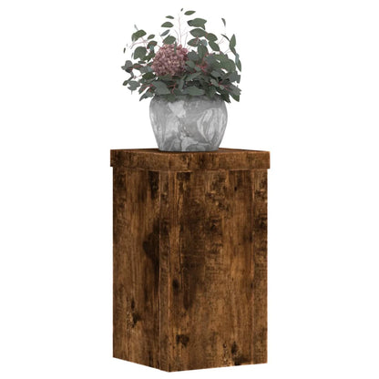 vidaXL Plant Stands 2 pcs Smoked Oak 10x10x18 cm Engineered Wood