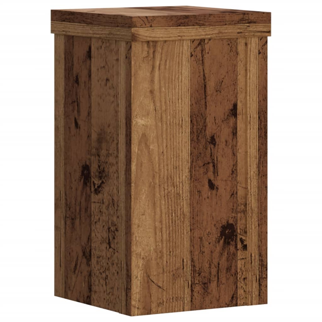 vidaXL Plant Stands 2 pcs Old Wood 10x10x18 cm Engineered Wood