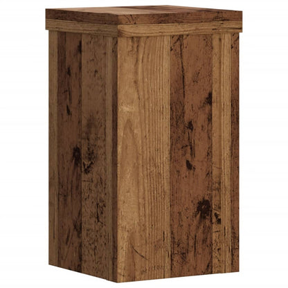 vidaXL Plant Stands 2 pcs Old Wood 10x10x18 cm Engineered Wood