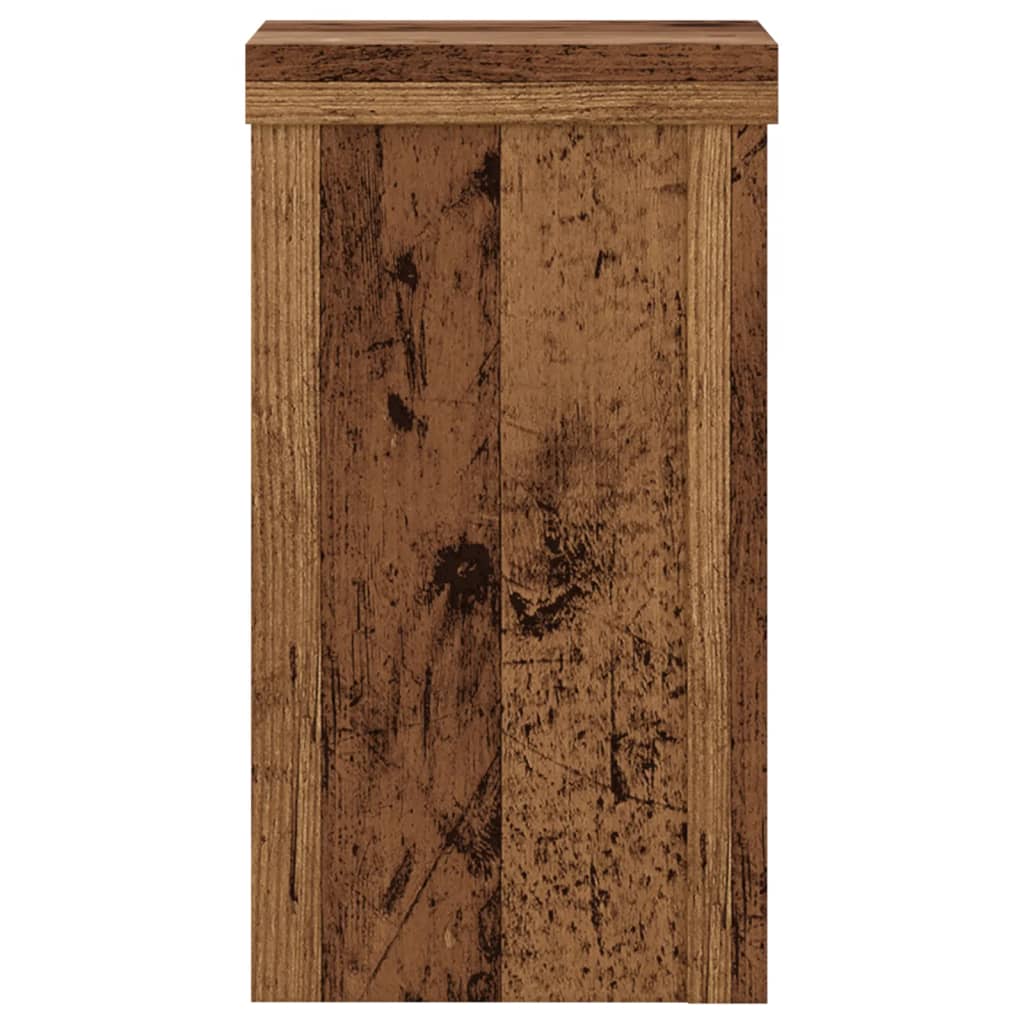 vidaXL Plant Stands 2 pcs Old Wood 10x10x18 cm Engineered Wood