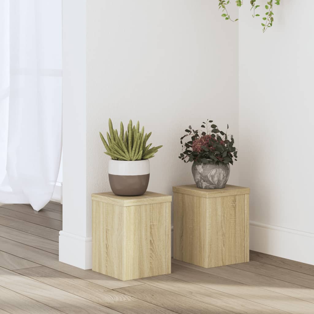 vidaXL Plant Stand 2 pcs Sonoma Oak 15 x 15 x 20 cm Engineered Wood